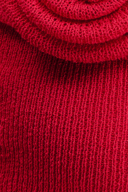 Samira Halter Knit Twist Top - Red