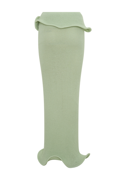 Samira Knit Wired Maxi Skirt - Pastel Green