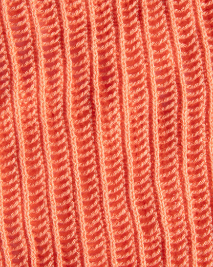 Close-up of the LSPACE Sander Top and Skirt in fresh squeezed, showing the detailed crochet knit texture of the fabric.