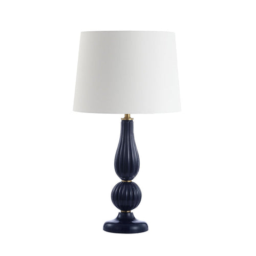 Santina Glass Table Lamp Navy 63cm
