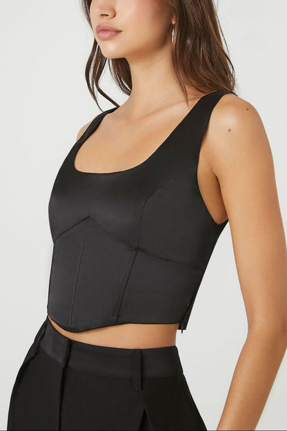 Satin Corset Crop Top
