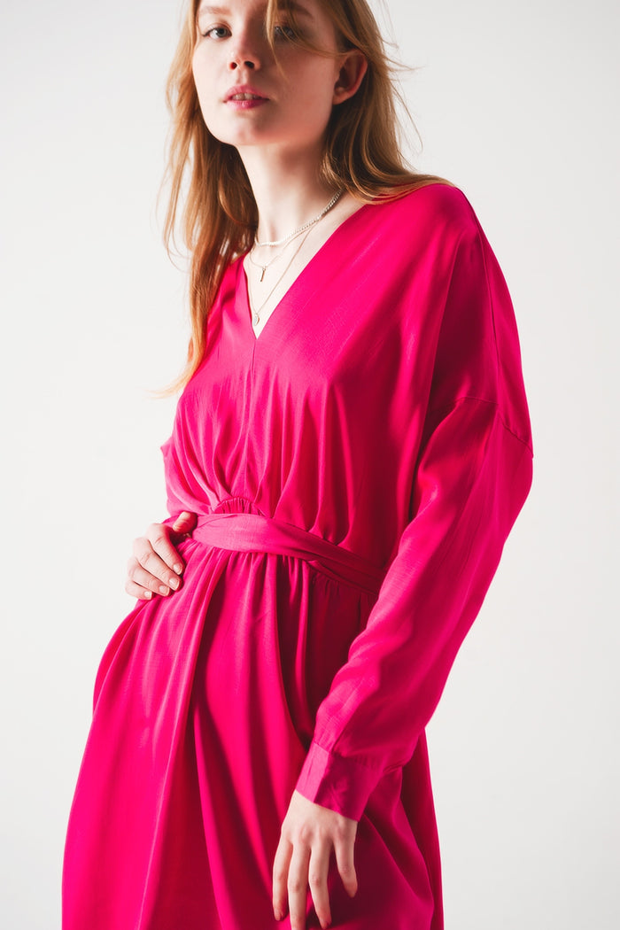 Satin mini dress in red - dress