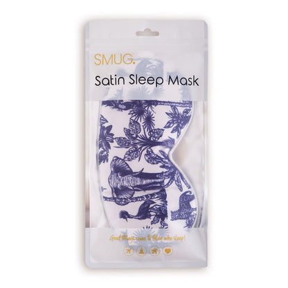 Satin Sleep Mask - Elephant Print - Satin Sleep Mask