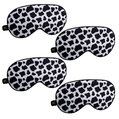 Satin Sleep Mask Multipack Sets - Various Designs Cow - Satin Sleep Mask Set