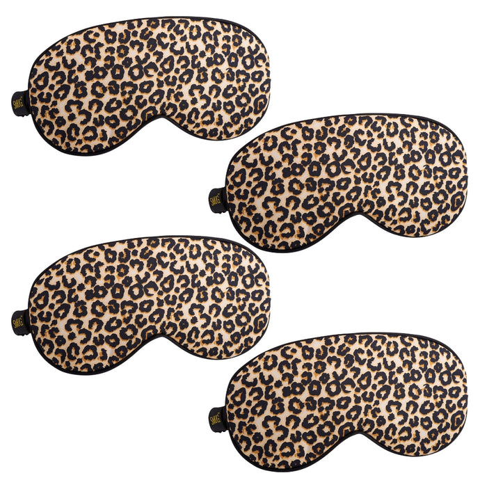 Satin Sleep Mask Multipack Sets - Various Designs Leopard - Satin Sleep Mask Set