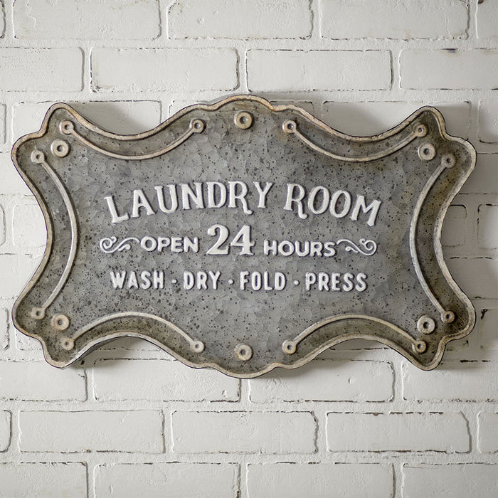 Scalloped Metal Laundry Sign