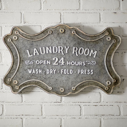 Scalloped Metal Laundry Sign