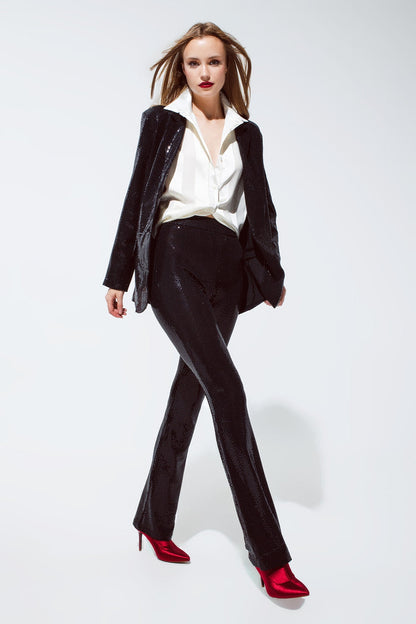 Sequin Leggings in Black - trousers