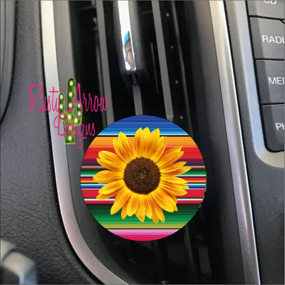 Serape Sunflower Car Vent Clip