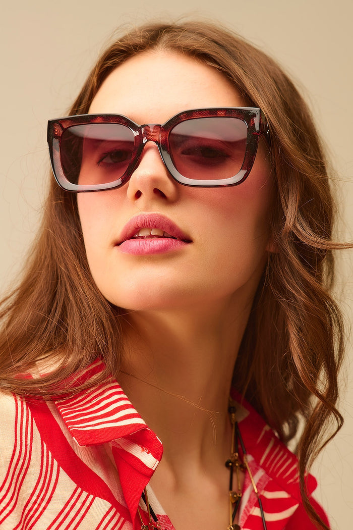 shaded brown Oversized square sunglasses