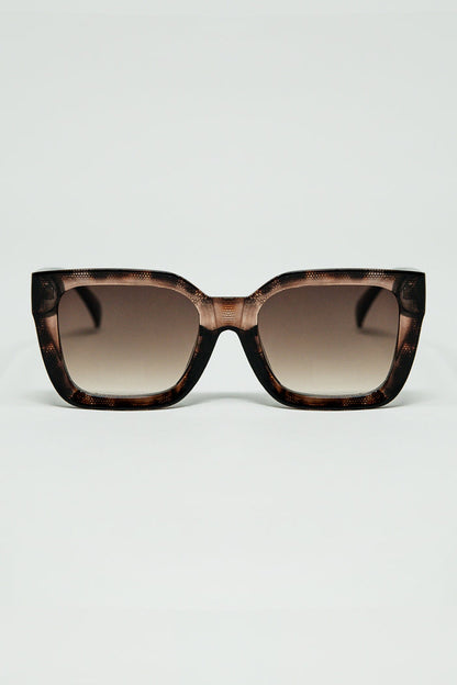 shaded brown Oversized square sunglasses