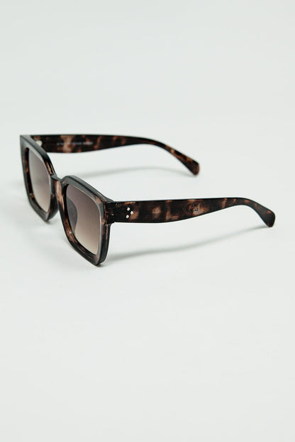 shaded brown Oversized square sunglasses