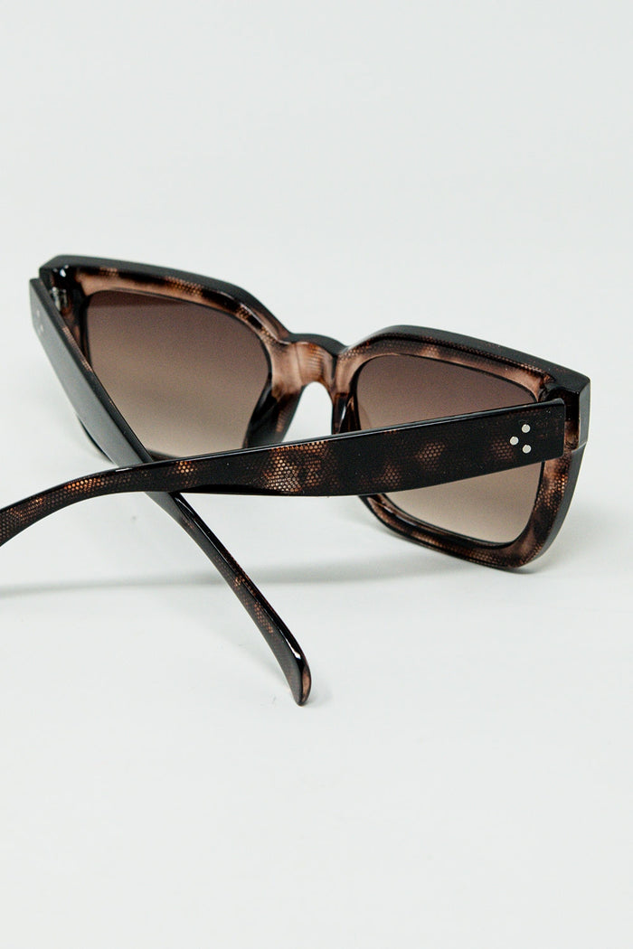 shaded brown Oversized square sunglasses