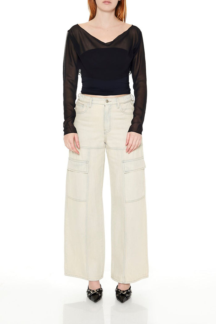 Sheer Chiffon Crop Top