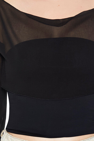 Sheer Chiffon Crop Top