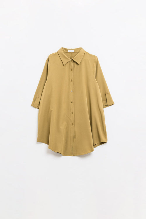 Shirt made of very soft and light fabric in camel - Shirts