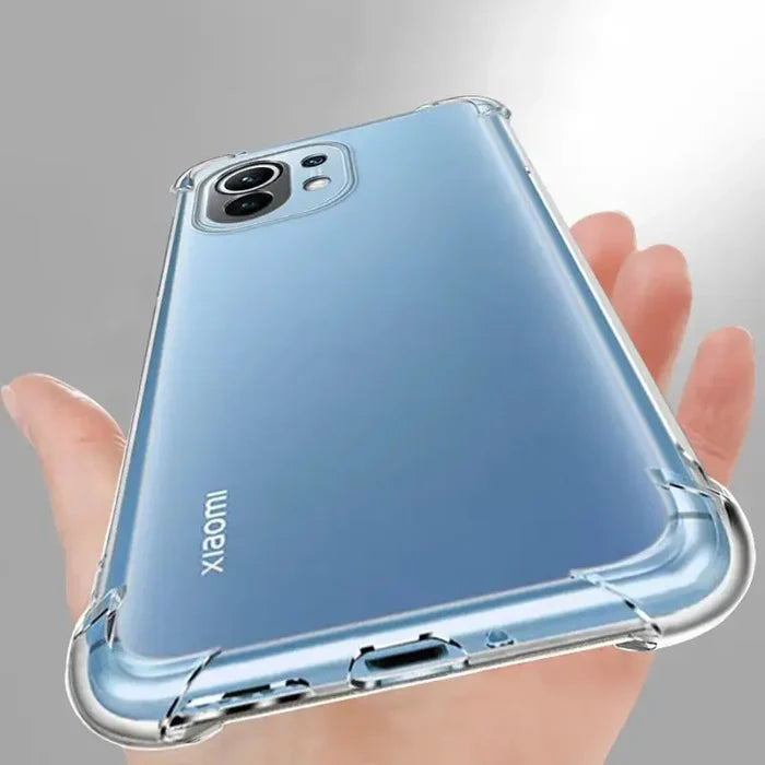 the back of a blue iphone case