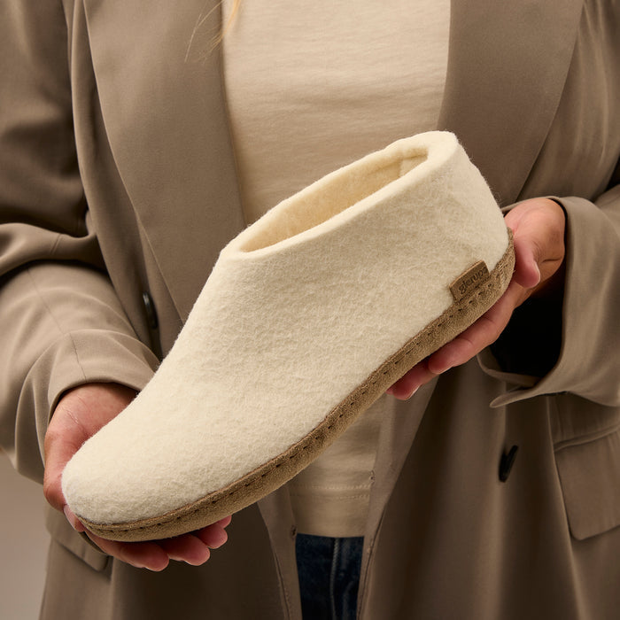 glerups Shoe with leather sole Shoe with leather sole Off white