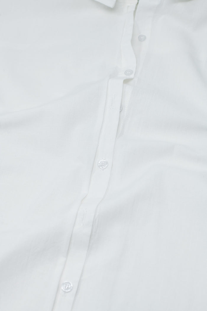 Short Sleeve Relaxed Button Up Shirt in white - Shirts