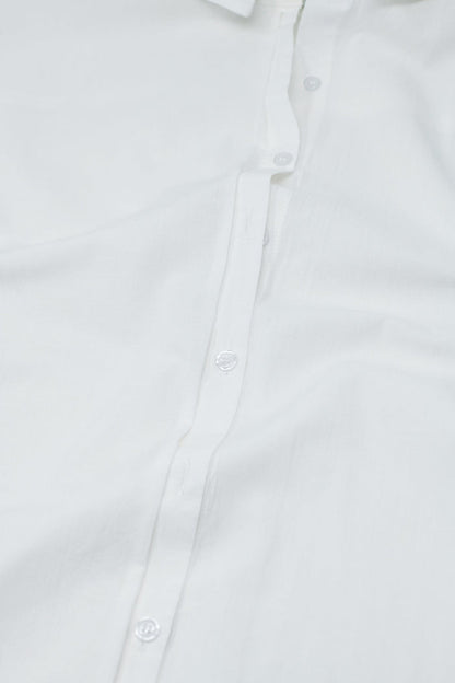 Short Sleeve Relaxed Button Up Shirt in white - Shirts