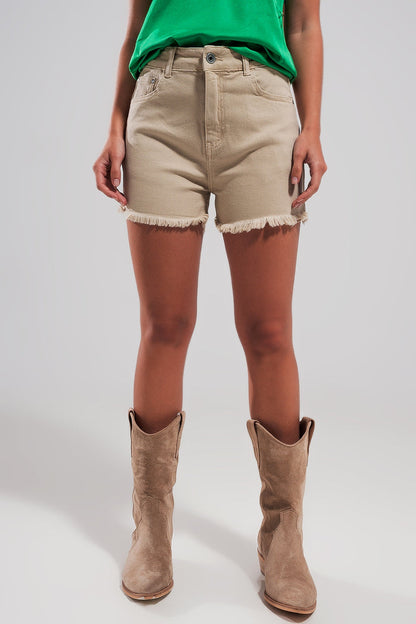 Shorts in beige - trousers, Coloured Jeans