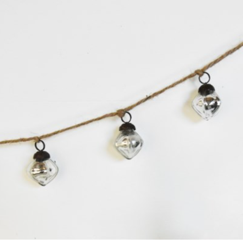 Silver Mercury Glass Ornament Garland