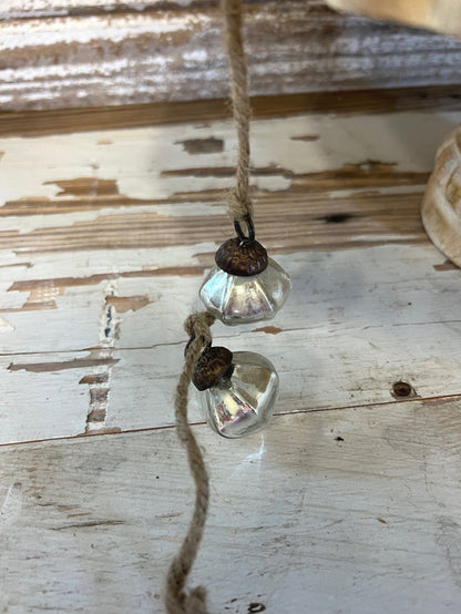 Silver Mercury Glass Ornament Garland