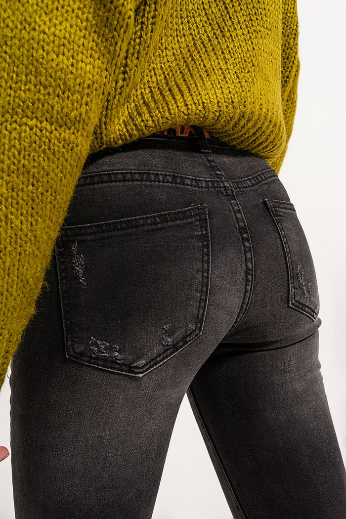 Skinny distressed jeans in grey denim - Coloured Jeans