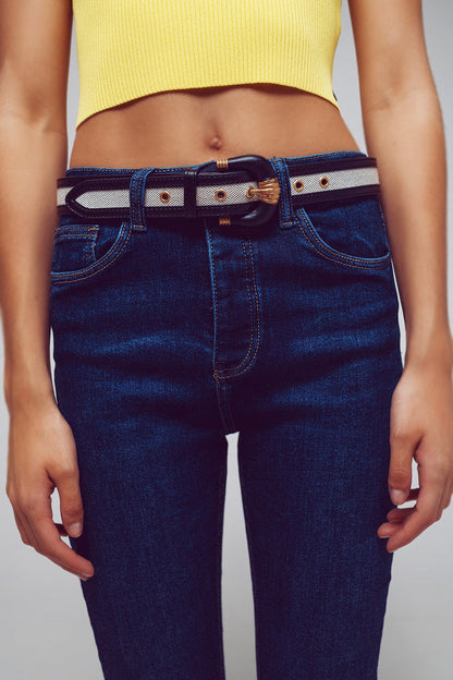 Skinny Fit Jeans in Mid Wash Blue - Denim