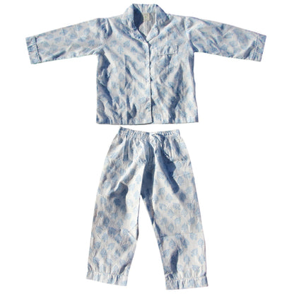 Sky Blue Leaf Pyjamas - Pajamas