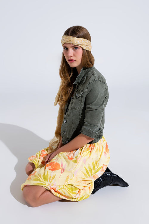 Slim denim trucker jacket in khaki