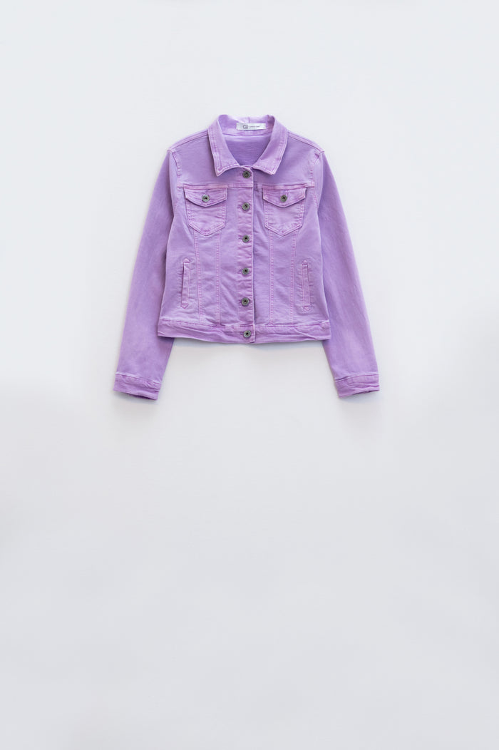 Slim denim trucker jacket in Lilac