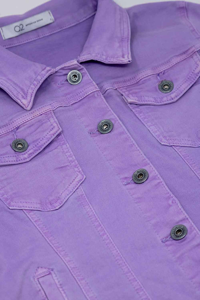 Slim denim trucker jacket in Lilac