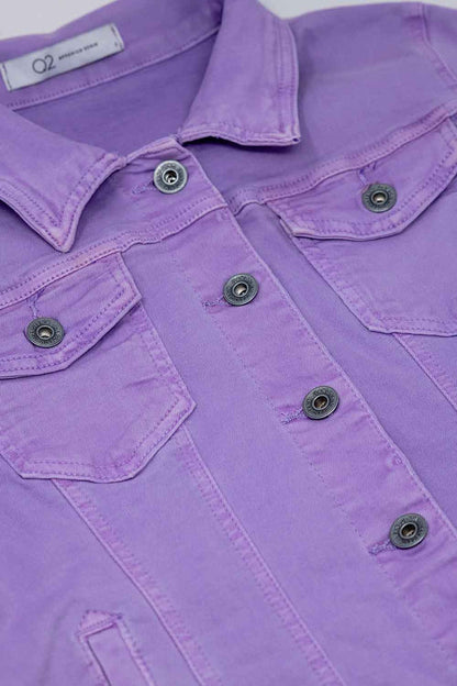 Slim denim trucker jacket in Lilac