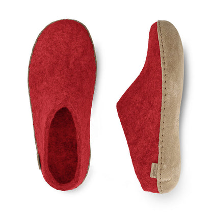 Slip-on with leather sole - Red