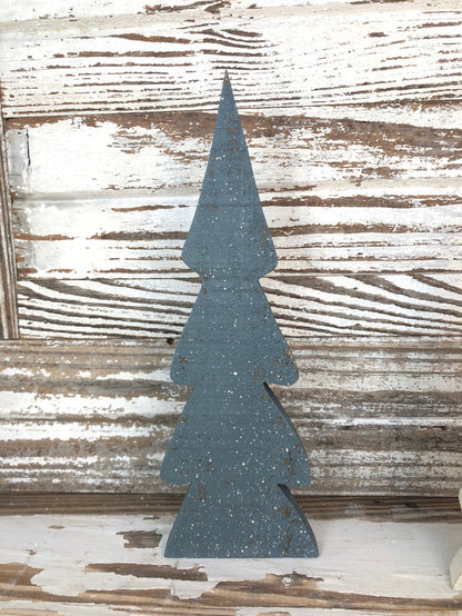 Snowy Wooden Tree Set