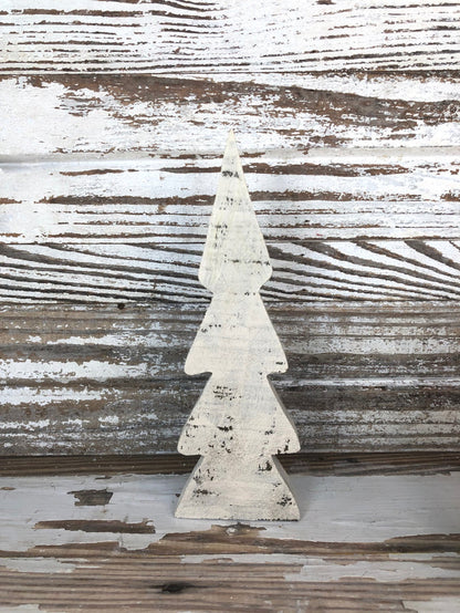 Snowy Wooden Tree Set