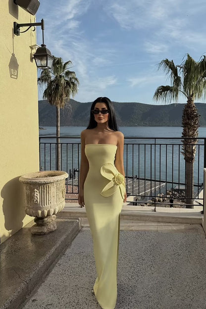 Sophie The Label Elegant Strapless Dress with Bow - Dress