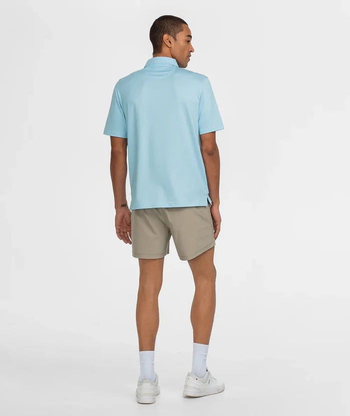 Southern Shirt Co Heather Madison Stripe Polo - Alaskan Blue
