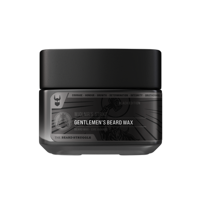 Special Reserve Beard Wax in Mjolnir's Strike scent. The Beard Struggle