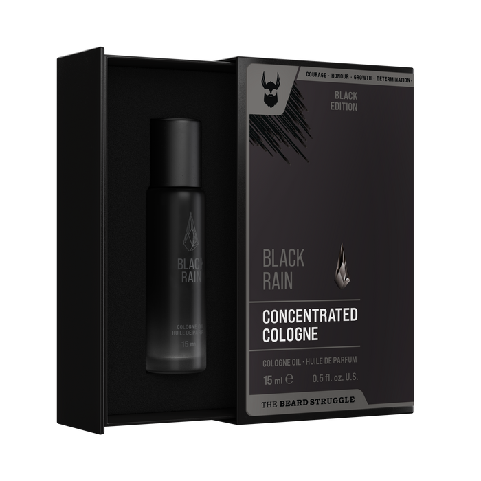 Special Reserve Cologne in Black Rain scent. The Beard Struggle