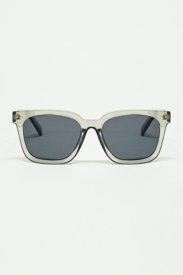 square bevel frame sunglasses in grey