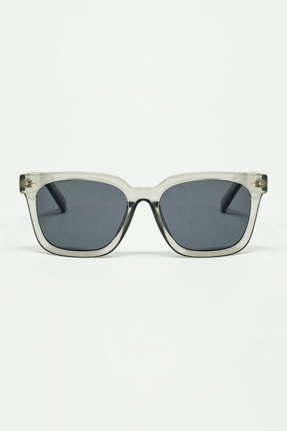 square bevel frame sunglasses in grey