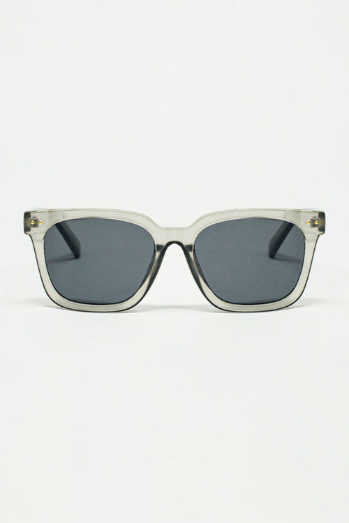 square bevel frame sunglasses in grey