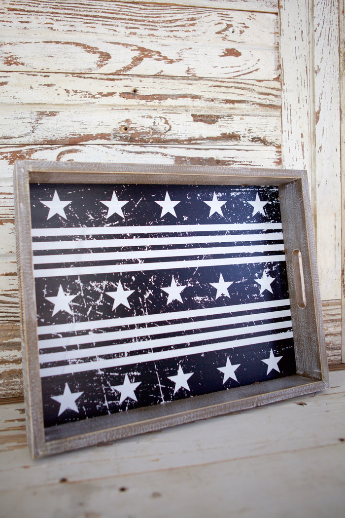 Stars And Stripes Wood Tray