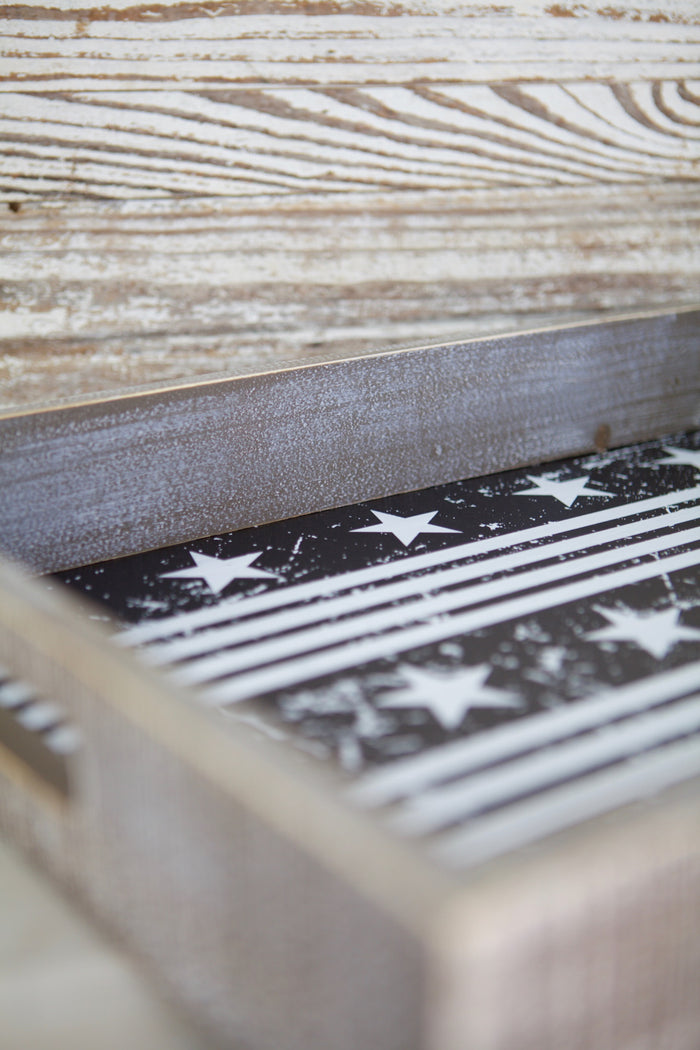 Stars And Stripes Wood Tray