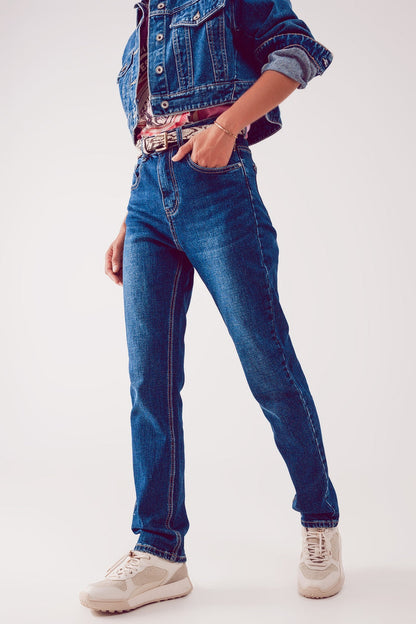 Straight leg jeans in thrift blue - Denim