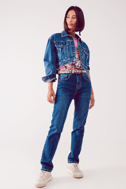 Straight leg jeans in thrift blue - Denim