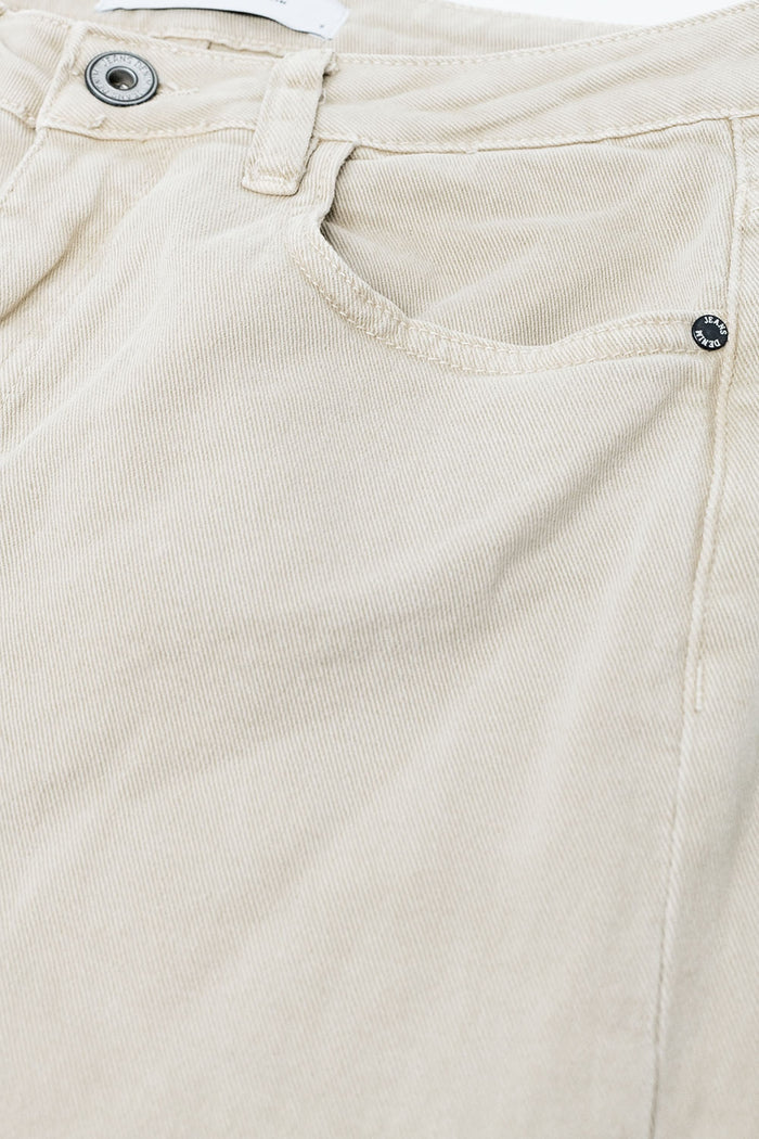 Straight leg Pants with cropped hem in dark beige - Coloured Jeans