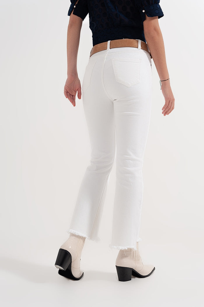 straight Pants in white with wide ankles - Coloured Jeans